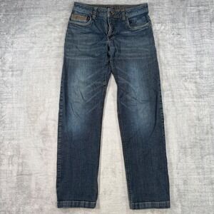 Prana Jeans Mens 30x32 Blue Denim Straight Leg Medium Wash Hiking Rugged Stretch
